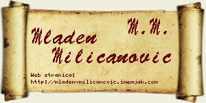 Mladen Milicanović vizit kartica